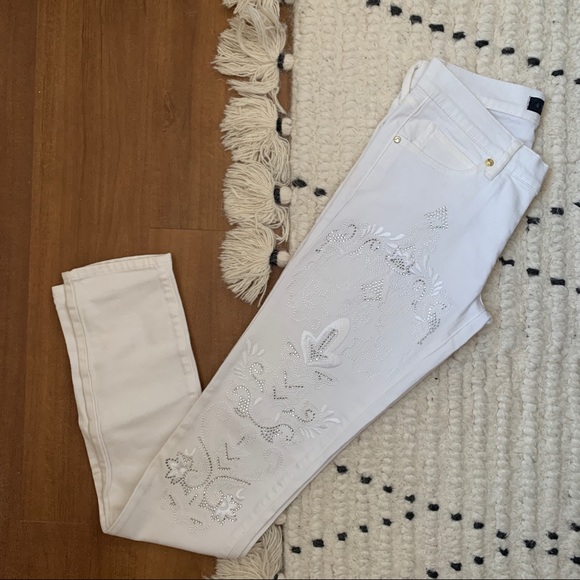 JUICY COUTURE || Bedazzled White Skinny Jeans - Picture 2 of 7